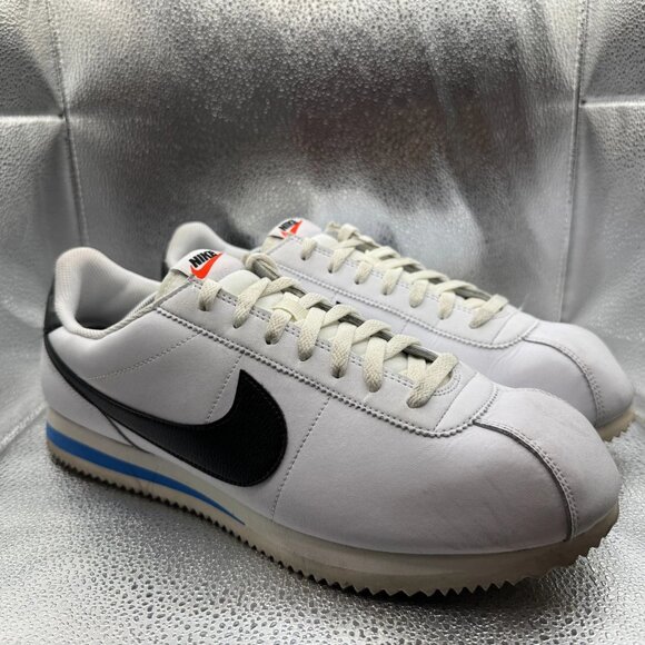 Size 13 Nike Cortez Lace Up White Black Photo Blue 2023 Sneaker Shoes DM4044-100 - Picture 1 of 11
